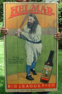 Picture, Helmar Brewing, Famous Athletes Card # 67, Jesse Lee Tally, Batting follow through, House of David